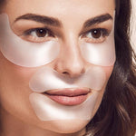 Model wearing SiO anti wrinkle silicone patches